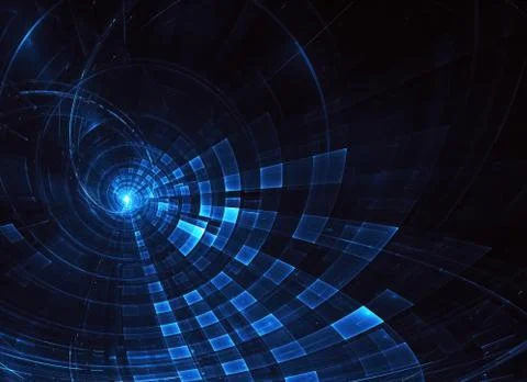 Dynamic curves ands color pattern. Fractal graphics. Science and technology c Illustrazione stock