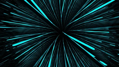 Dynamic Cyan Light Rays Radiating from a Central Point Creating an Energeti.. Stock Footage 334244970