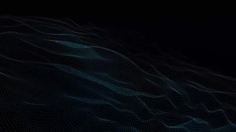 Dynamic Cyan Particle Wave Motion Graphics Background Abstract Digital Data.. Stock Footage 335671171
