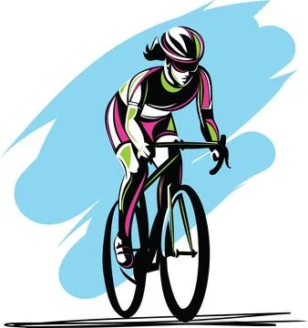 Dynamic Cyclist Illustration Stock Illustration