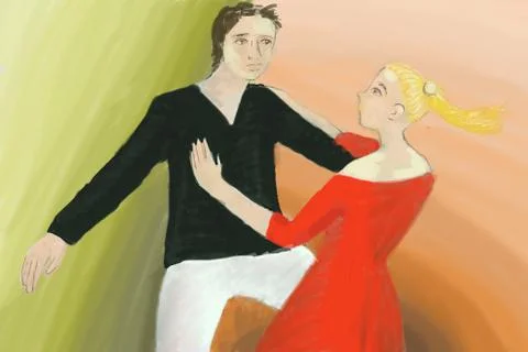 Dynamic Dancing Couple Ilustração Stock