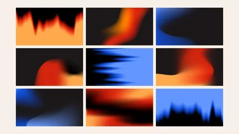 Dynamic Dark Abstract Fluid Background Set Stock Illustration
