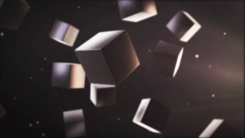 Dynamic Dark Cubes Rotating background Stock Footage 236696587