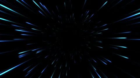 Dynamic Dark Navy Blue Light Streaks Hyperspace Warp Speed Travel Background. Stock Footage 340075613