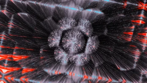 Dynamic dark sci-fi geometric motion background featuring glowing crystal fra 動画素材 346708706