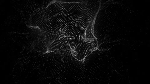 Dynamic dark wave of particles. Abstract futuristic background. Stock Footage 275856467