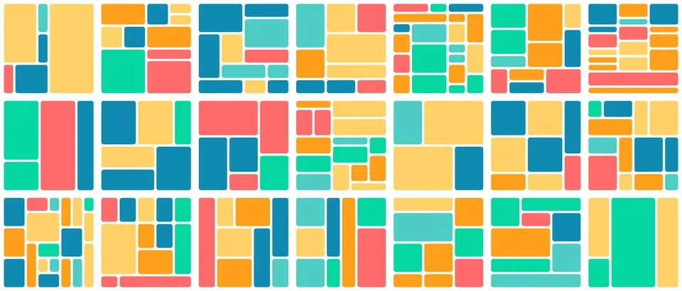 Dynamic Dashboard Bento Grid Layout Stock Illustration