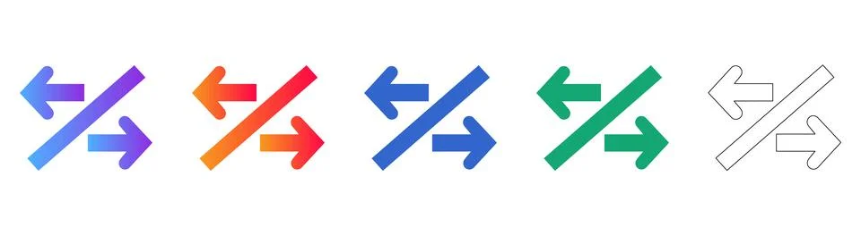 Dynamic Data Exchange Directional Arrows Set Stock Illustration