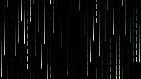 Dynamic data stream: Glowing vertical light streaks flowing in dark space Stock Footage 342159651