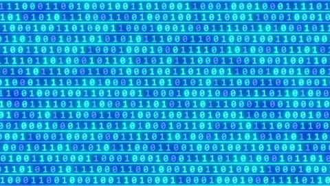 Dynamic Data Streaming Binary Digits Zeros And Ones Moving Bits Bytes Stock Footage 286018152