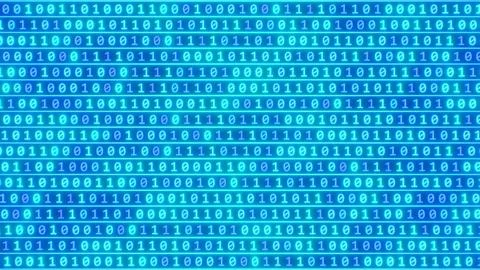 Dynamic Data Streaming Binary Digits Zeros And Ones Moving Bits Bytes Stock Illustration