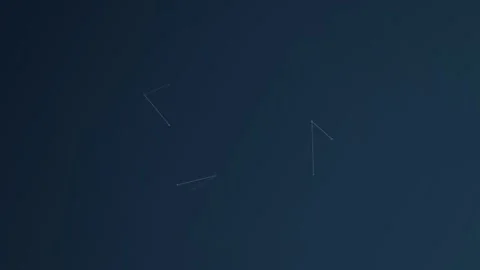 Dynamic data visualization of interconnected lines and shapes against a dark Stock Footage 325539518