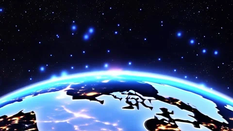 Dynamic Day-to-Night Transition on Earth from Space Stock Footage 311388034