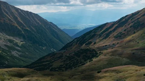 Dynamic Daytime Timelapse of Clouds in Tatra Mountain Range Stock Footage 308189818