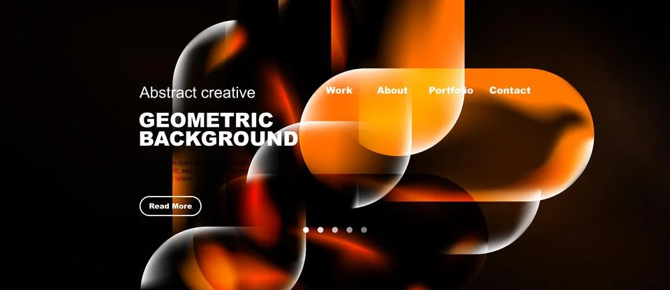 Dynamic design features flowing shapes, vibrant orange hues, dark backdrop... Stock Illustration