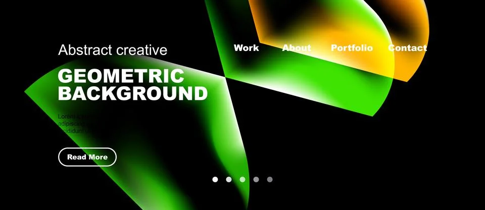 Dynamic design features vibrant gradients, geometric shapes, text overlays. Stock Illustration