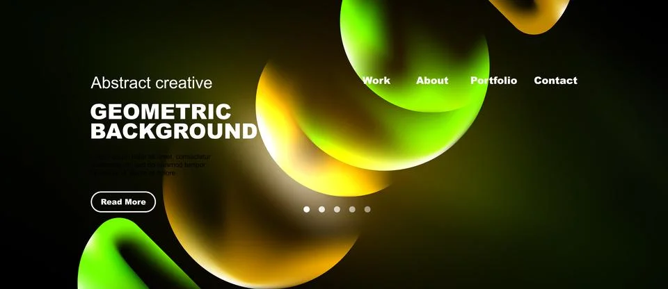 Dynamic design features vibrant gradients, geometric shapes, text overlay. Stock Illustration