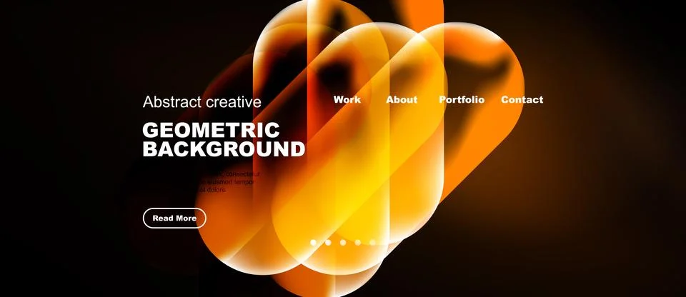 Dynamic design features vibrant orange layers over dark backdrop. Text Stock Illustration