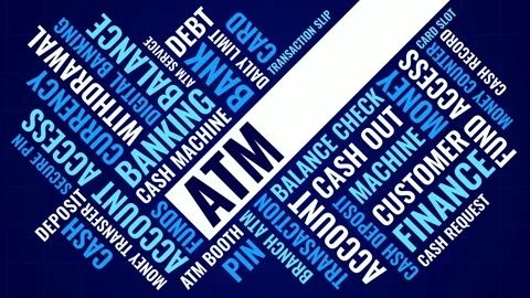 Dynamic Diagonal ATM Word Cloud Animation Shameless Loop. ATM Kinetic Typog.. Stock Footage 341688707