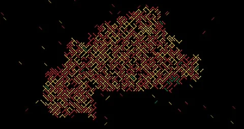 Dynamic Diagonal Lines Forming Burkina Faso Map Stock Footage 323448545