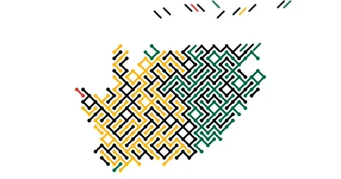 Dynamic Diagonal Stripes Form Map of South Africa Video stock 327167938