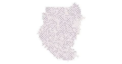 Dynamic Diagonal Stripes Form Map of Sudan Video stock 327293137