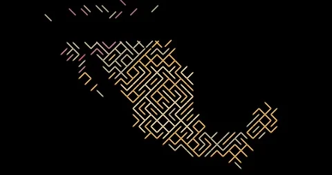 Dynamic Diagonal Stripes Forming Map of Mexico Stock Footage 326164007