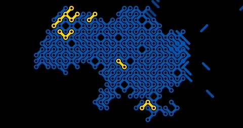 Dynamic Diagonal Stripes Forming Map of Ukraine Video stock 328066718