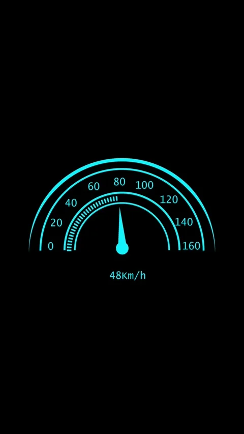 Dynamic digital animation of a car speedometer on a black background displa.. Stock Footage 338039405