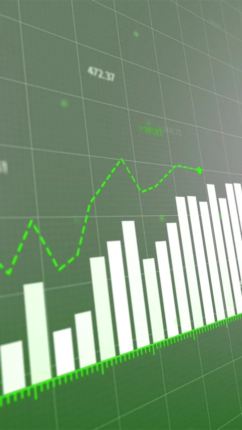 Dynamic digital animation of financial growth trends, increasing profits Stock Footage 286239016