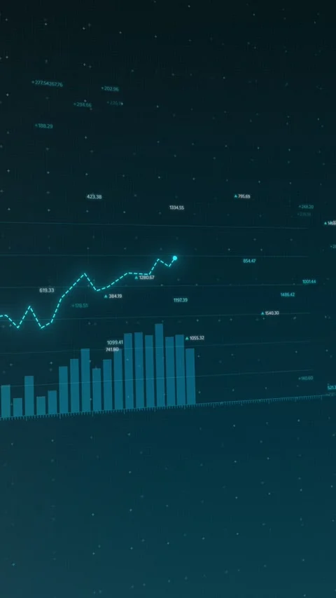 Dynamic digital animation of financial growth trends, increasing profits Stock-Footage 289738983