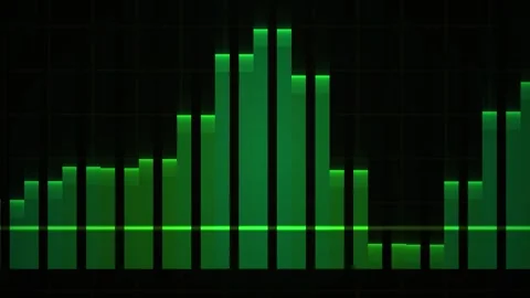 Dynamic Digital Audio Equalizer Visualizer Bars Pulsing to Music. Stock Footage 340525479