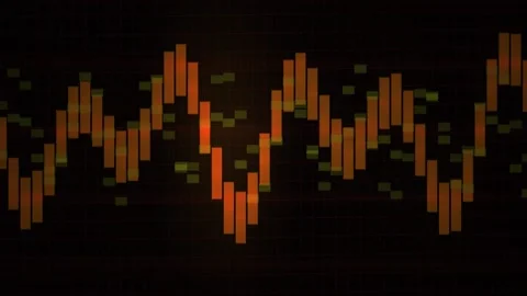 Dynamic Digital Audio Equalizer Visualizer with Pulsing Orange Bars. Stock Footage 341805776