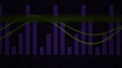Dynamic Digital Audio Visualizer with Pulsing Waveform Bars and Smooth Glow.. Stock Footage 340525520