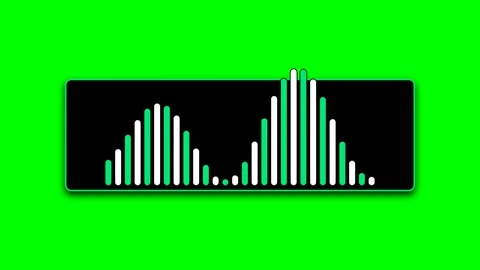Dynamic digital audio waveform visualization against a bright green backgroun Stock Footage 340268334