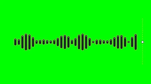 Dynamic digital audio waveform visualization against a vibrant green screen Stock Footage 340900668
