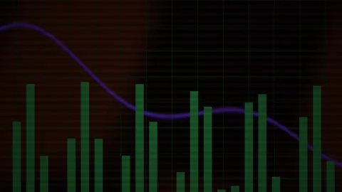 Dynamic Digital Audio Waveform Visualization with Oscillating Data Bars. Stock Footage 341805856