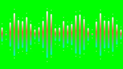 Dynamic digital audio waveform visualization against a bright green backgroun Video stock 341822437