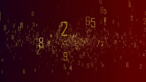 Dynamic digital background with glowing numbers and data visualization Illustrazione stock