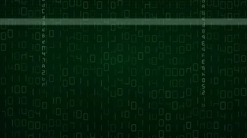 Dynamic digital background with scrolling glowing green binary code Stock Footage 342321634