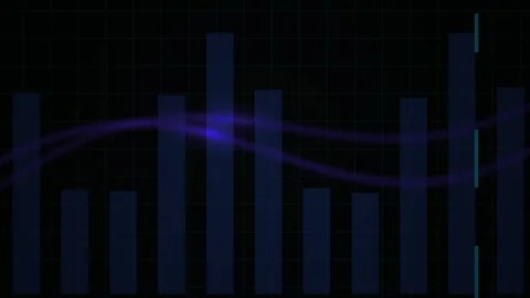 Dynamic Digital Bar Chart Visualization with Fluctuating Data Trends. Stock Footage 340525504
