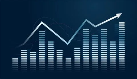 Dynamic digital charts showcasing rapid Growth and innovation within the mo.. Ilustração Stock