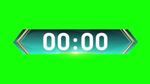 Dynamic digital countdown timer animation isolated on green screen background Stock Footage 344712378