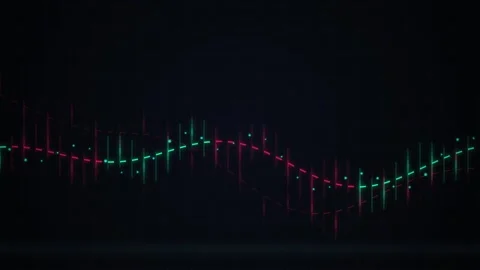 Dynamic digital cryptocurrency chart showing market fluctuations in neon re.. Stock Footage 346002047
