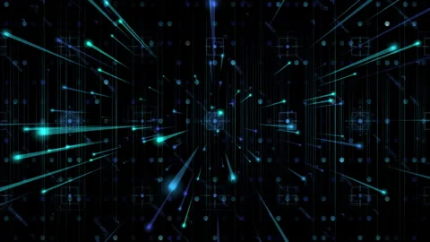 Dynamic Digital Data Network Burst With Glowing Lines, Abstract Tech Visual Stock-Footage 320783058