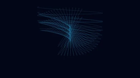 Dynamic digital data stream network visualization connecting futuristic abs.. Stock Footage 342523851