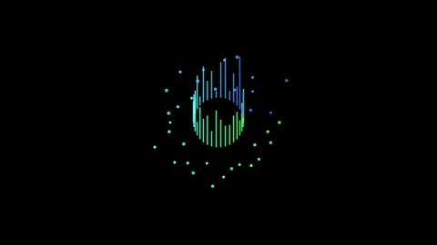 Dynamic digital equalizer visualization with vibrant blue and green lines m.. Stock Footage 340325330