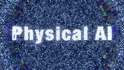 Dynamic Digital Eye Transforms Revealing Physical AI Concept Stock Footage 348426590