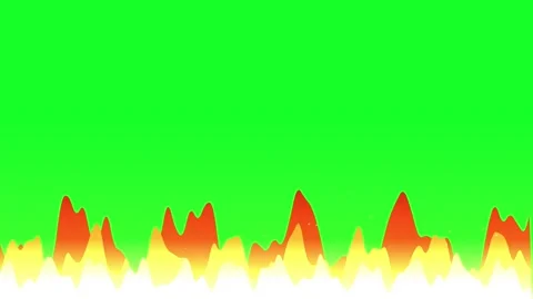 Dynamic Digital Flame Animation on Green Screen Stock Footage 347163029