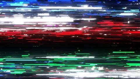 Dynamic digital glitch effect with vibrant red, blue, and green data streams Stock Footage 320121272